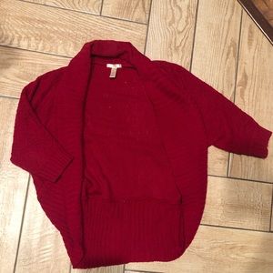 Red cardigan
